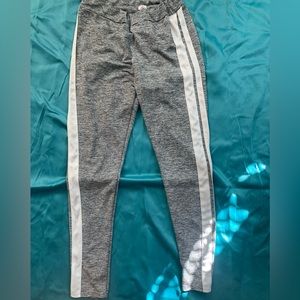 Grey white stripe leggings